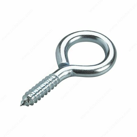 RICHELIEU AMERICA Onward Eye Bolt with Lag Thread, 7/16 in Dia Eye, 230 lb Working Load, Steel, Zinc 2157XBC